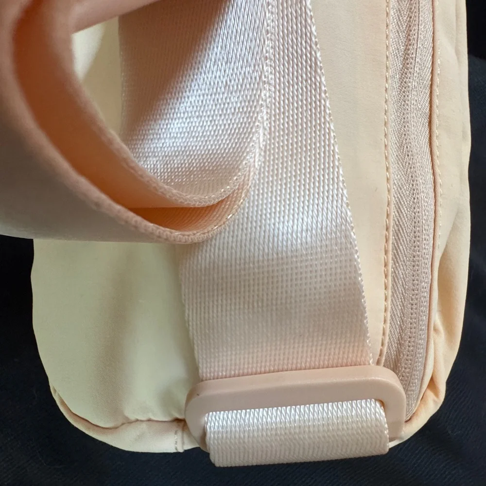 NEW PINK Peach Waist Fanny Shoulder Pack Bag MONOGRAM “M” with Purple Glitter
